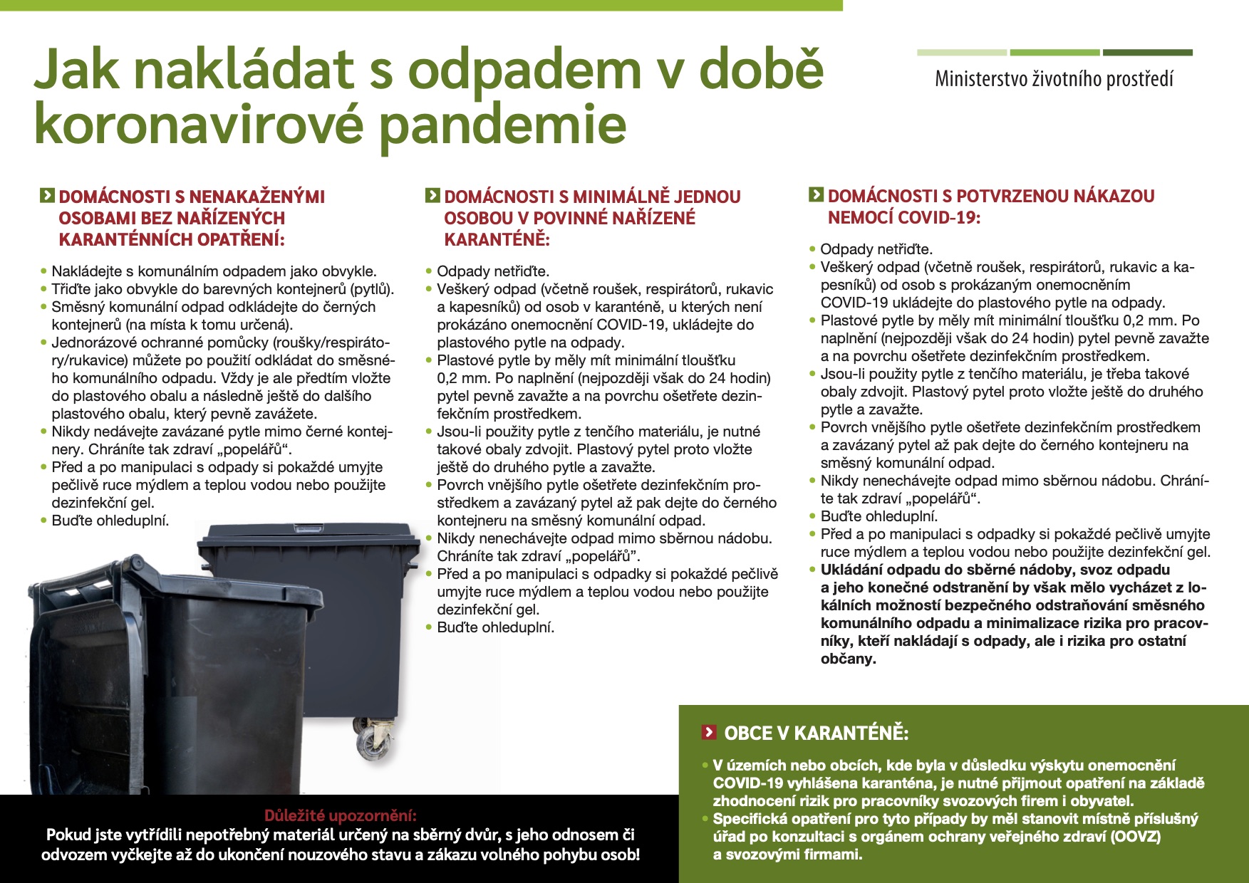 SOTPR nakladani s odpady koronavirus